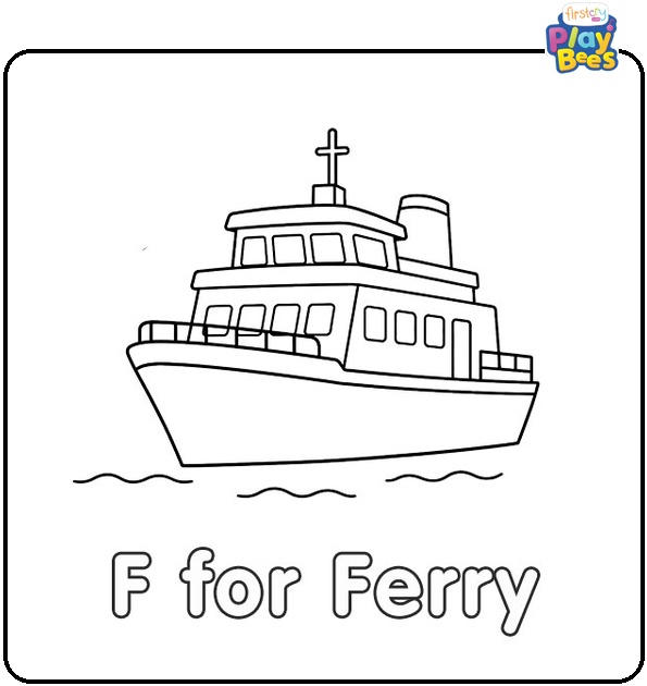 F for Ferry Coloring Page F for Ferry Coloring Page