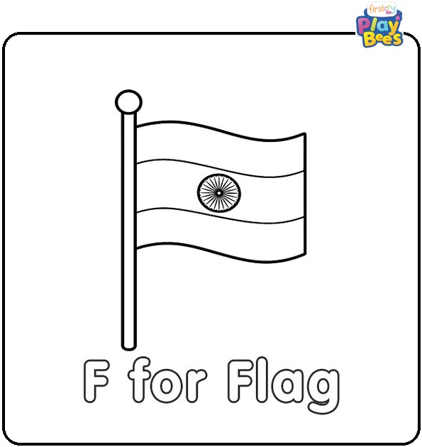 F for Flag Coloring Page F for Flag Coloring Page