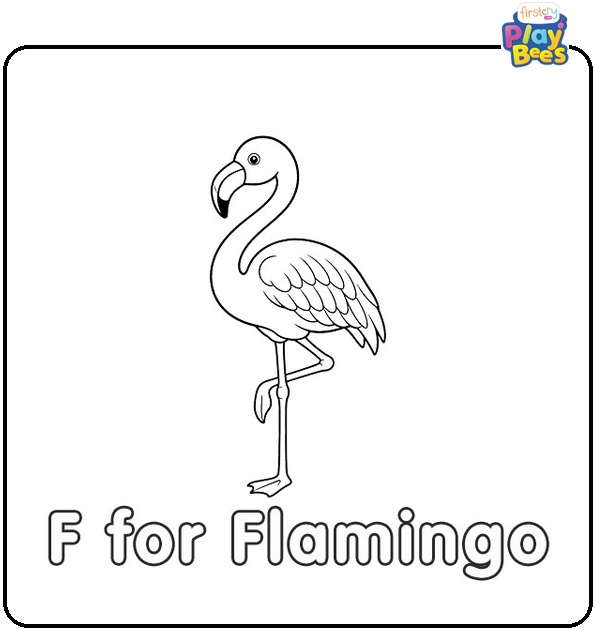 F for Flamingo Coloring Page F for Flamingo Coloring Page