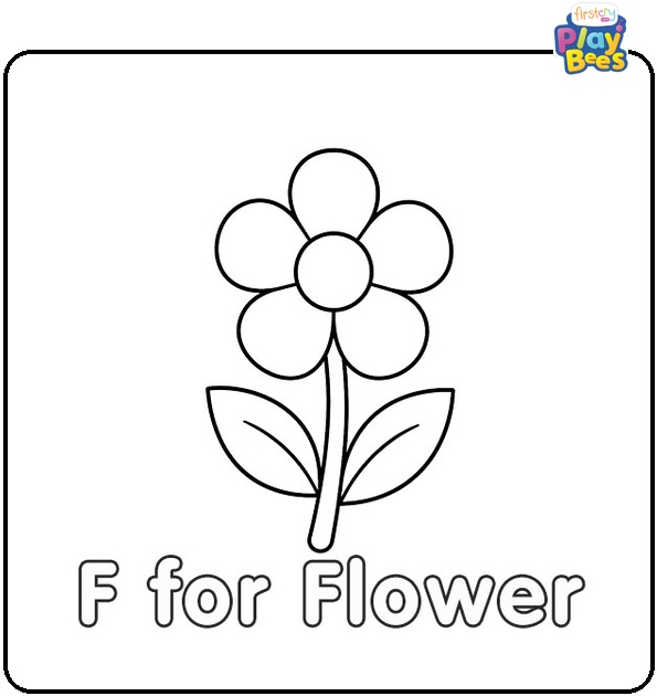 F for Flower Coloring Page F for Flower Coloring Page