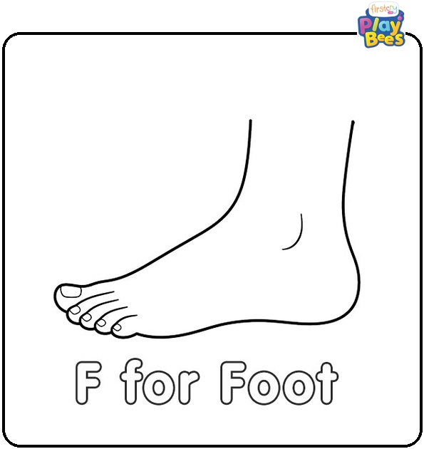 F for Foot Coloring Page F for Foot Coloring Page