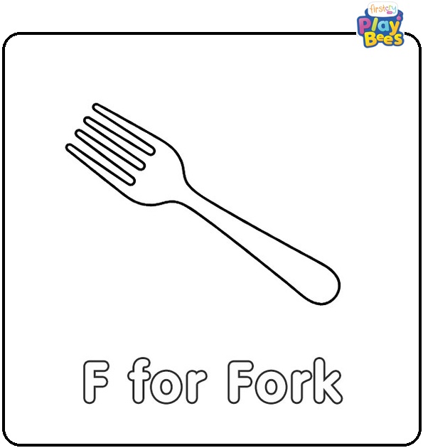 F for Fork Coloring Page F for Fork Coloring Page