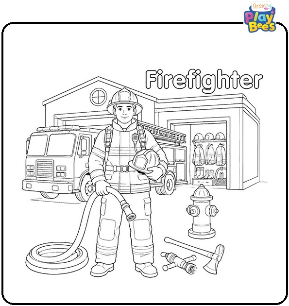 Firefighter Coloring Page Firefighter Coloring Page