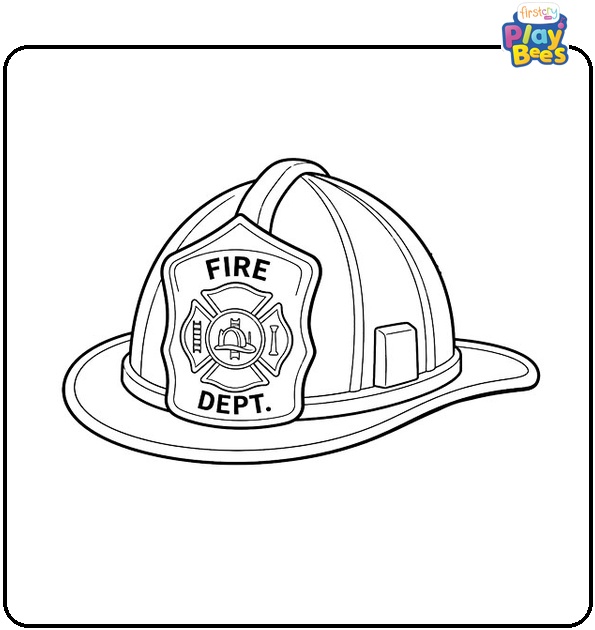 Firefighter Helmet Coloring Page Firefighter Helmet Coloring Page