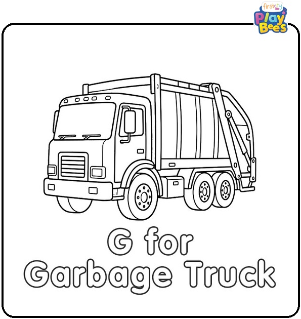 G for Garbage Truck Coloring Page G for Garbage Truck Coloring Page