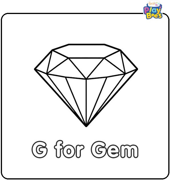 G for Gem Coloring Page G for Gem Coloring Page