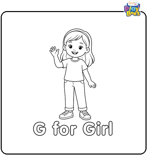 G for Girl Coloring Page G for Girl Coloring Page