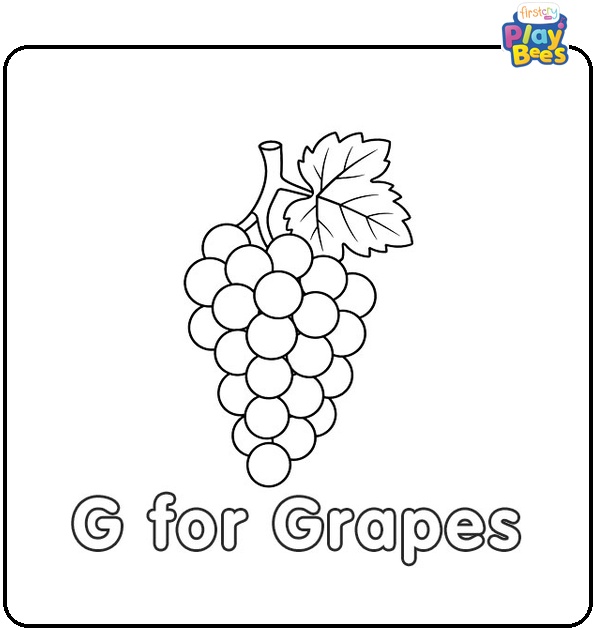 G for Grapes Coloring Page G for Grapes Coloring Page