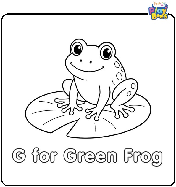 G for Green Frog Coloring Page