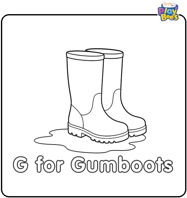 G for Gumboots Coloring Page G for Gumboots Coloring Page