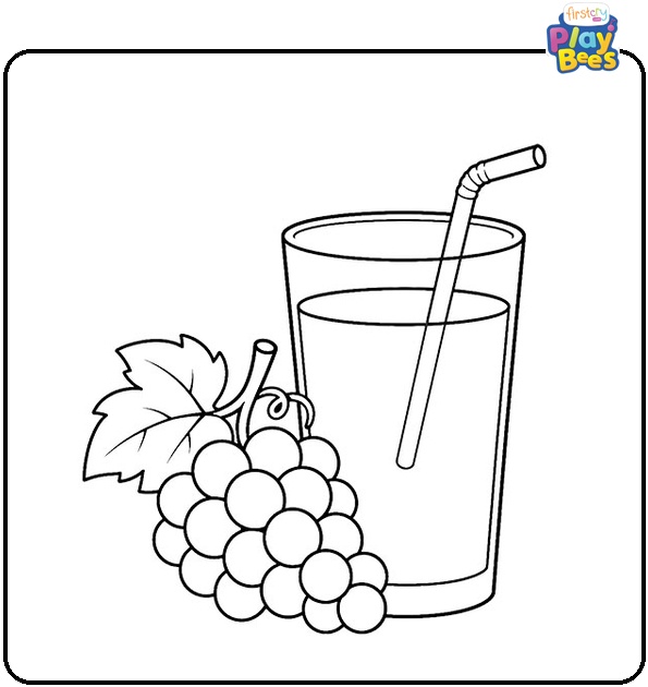 Grape Juice Glass Coloring Page Grape Juice Glass Coloring Page