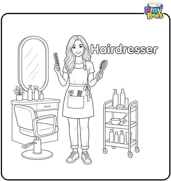 Hairdresser Coloring Page Hairdresser Coloring Page