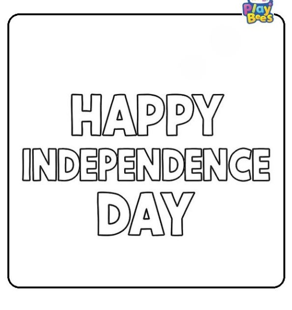 Happy Independence Day Coloring Page Happy Independence Day Coloring Page