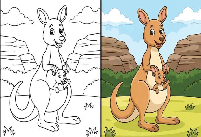 Kangaroo Coloring Pages – Free Printable Worksheets & Pictures