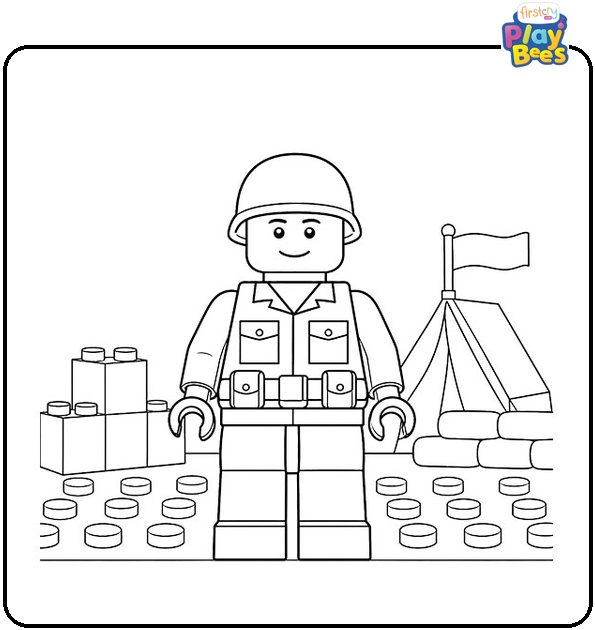 Lego Soldier Standing Coloring Page Lego Soldier Standing Coloring Page