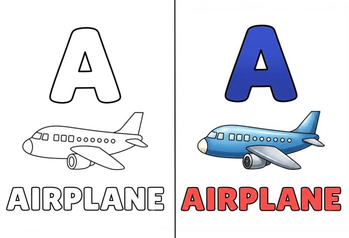 Letter A Coloring Pages – Free Printable Worksheets & Pictures