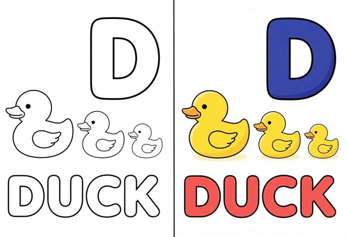 Letter D Coloring Pages – Free Printable Worksheets & Pictures
