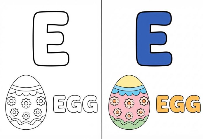 Letter E Coloring Pages – Free Printable Worksheets & Pictures
