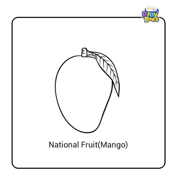 National Fruit (Mango) of India Coloring Page National Fruit (Mango) of India Coloring Page