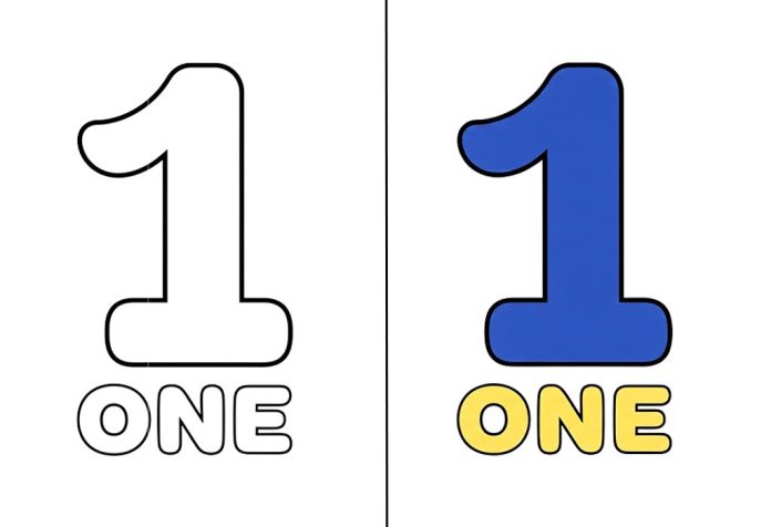 Number 1 Coloring Pages – Free Printable Worksheets & Pictures