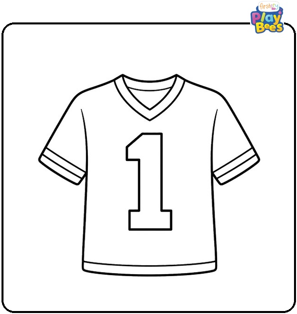 Number 1 on a Sports Jersey Coloring Page