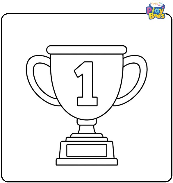 Number 1 on a Trophy Coloring Page