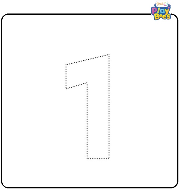Number 1 with Dots for Tracing Coloring Page
