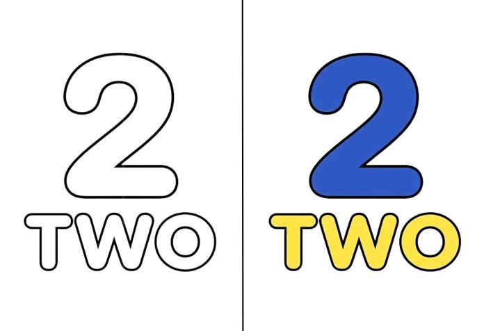 Number 2 Coloring Pages – Free Printable Worksheets & Pictures