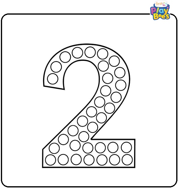 Number 2 Dot Painting Coloring Page Number 2 Dot Painting Coloring Page