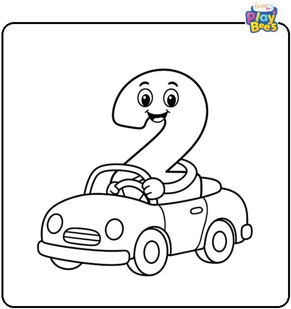 Number 2 Driving a Small Car Coloring Page Number 2 Driving a Small Car Coloring Page