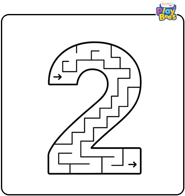 Number 2 Maze Coloring Page Number 2 Maze Coloring Page