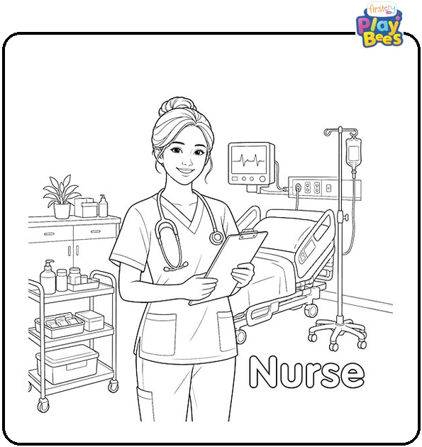 Nurse Coloring Page Nurse Coloring Page