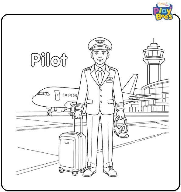 Pilot Coloring Page Pilot Coloring Page