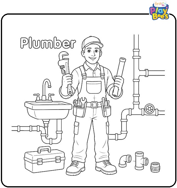 Plumber Coloring Page Plumber Coloring Page