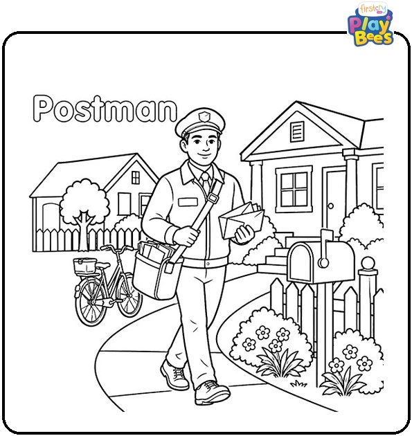 Postman Coloring Page Postman Coloring Page