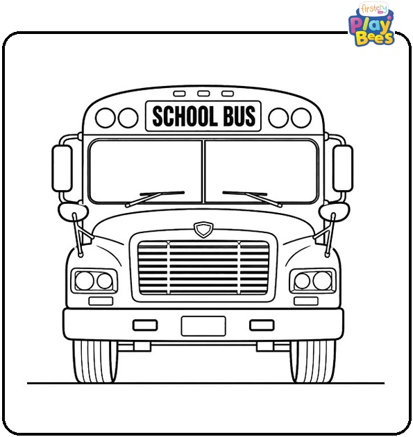 School Bus Front View Coloring Page School Bus Front View Coloring Page
