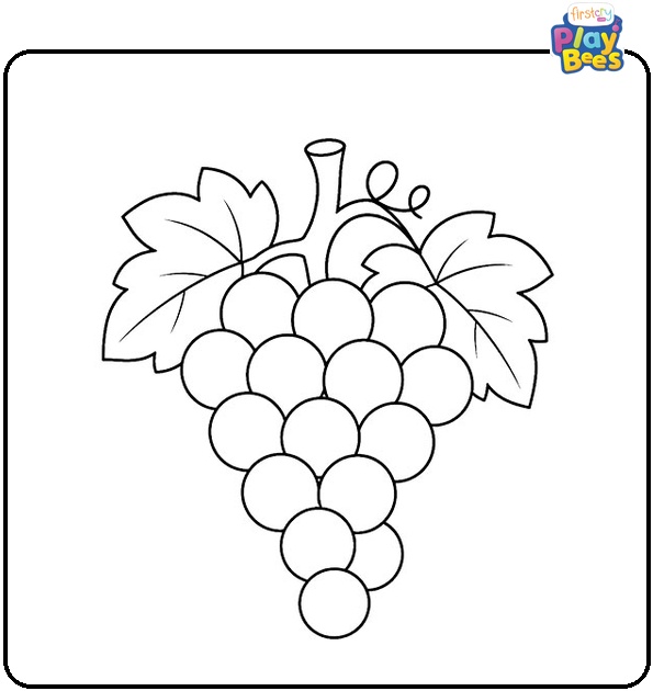 Simple Grape Coloring Page Simple Grape Coloring Page