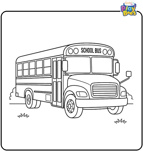 Simple School Bus Coloring Page Simple School Bus Coloring Page
