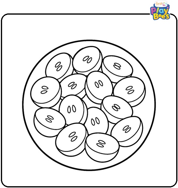 Sliced Grapes Coloring Page Sliced Grapes Coloring Page