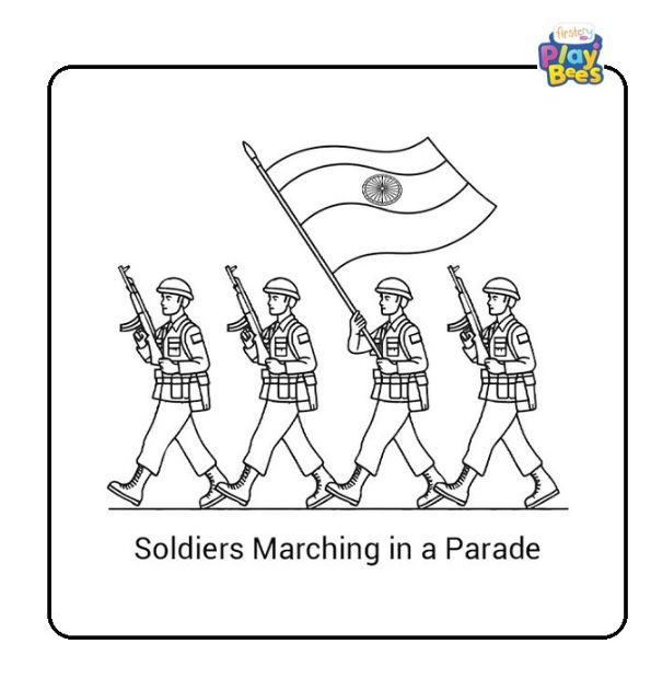 Soldiers Marching in a Parade Coloring Page Soldiers Marching in a Parade Coloring Page