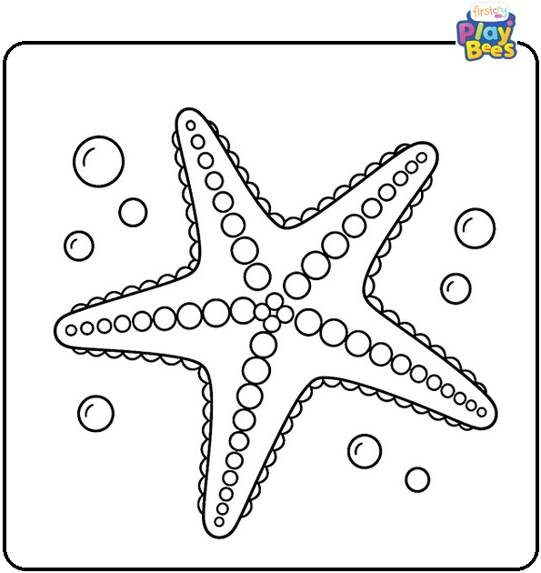 Starfish Floating in the Water Coloring Page Starfish Floating in the Water Coloring Page