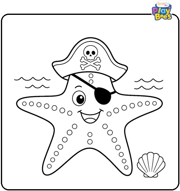 Starfish Pirate Coloring Page Starfish Pirate Coloring Page