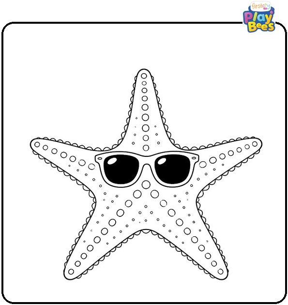 Starfish Wearing Sunglasses Coloring Page Starfish Wearing Sunglasses Coloring Page
