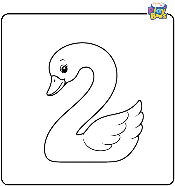 Swan-Shaped Number 2 Coloring Page Swan-Shaped Number 2 Coloring Page