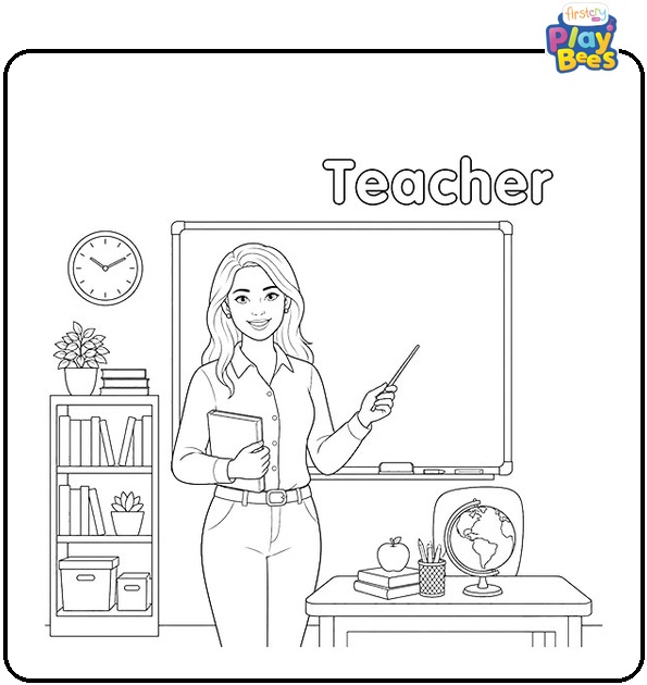 Teacher Coloring Page Teacher Coloring Page