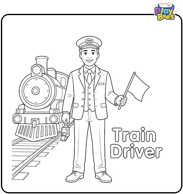 Train Driver Coloring Page Train Driver Coloring Page