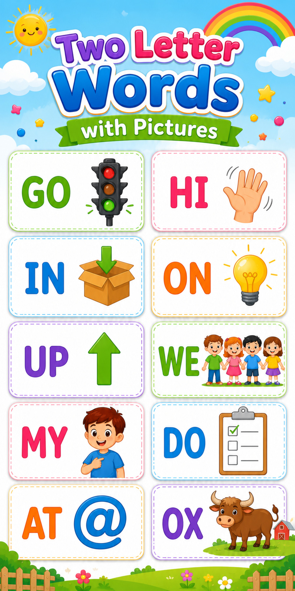 Two Letter Words with Pictures