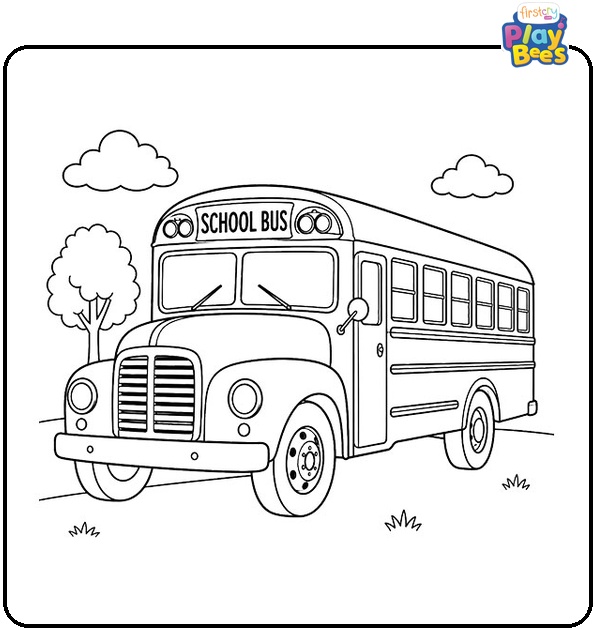 Vintage School Bus Coloring Page Vintage School Bus Coloring Page