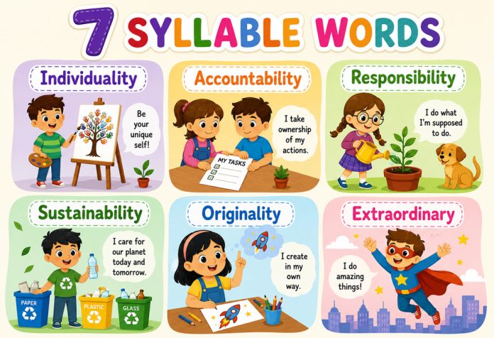 7 Syllable Words Word List, Examples & Activities for Kids