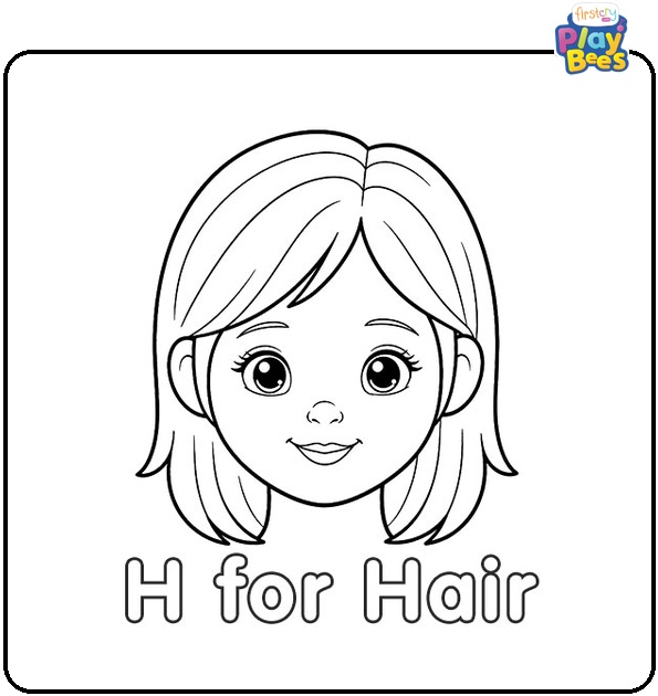 H for Hair Coloring Page H for Hair Coloring Page